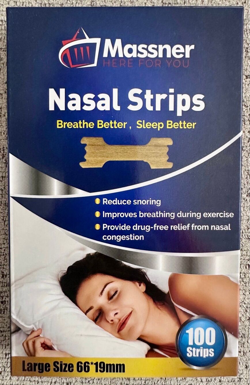 Massner Anti-Snore Nasal Strips Nose Clip Sleep Aid for Stuffy Nose 100pcs Large